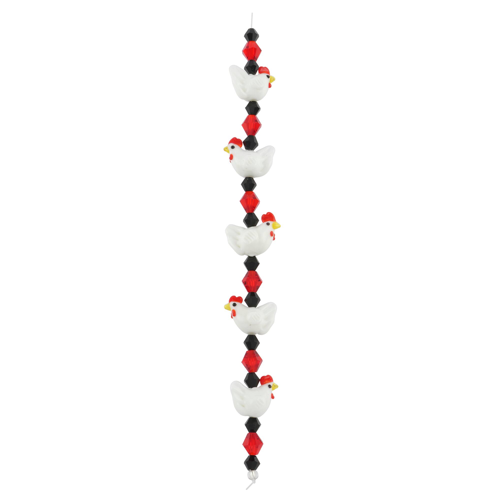 White Hen Lampwork Glass Bead Mix by Bead Landing™